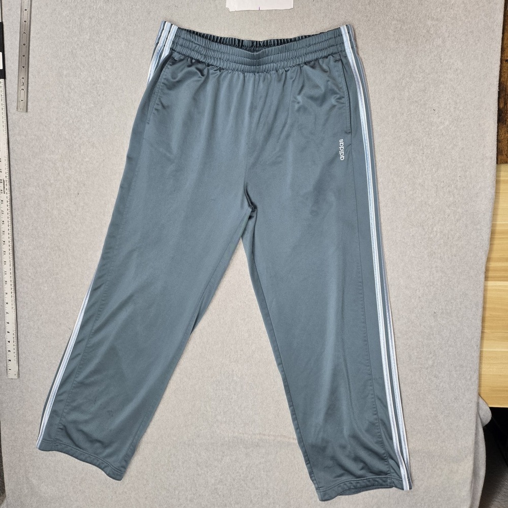 Adidas Men Activewear Pants XL Blue Track Logo 32" Inseam